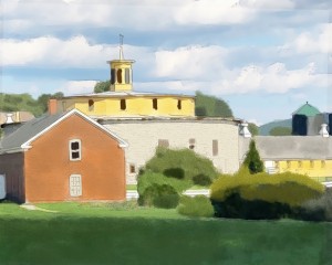 Hancock Shaker Village Round Stone Barn and Brick Poultry House